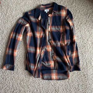 Navy and orange flannel